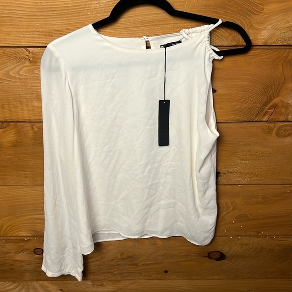 REVOLVE Tops - Krisa by Revolve One Sleeve Infinity Blouse Cream XS event wedding summer evenin